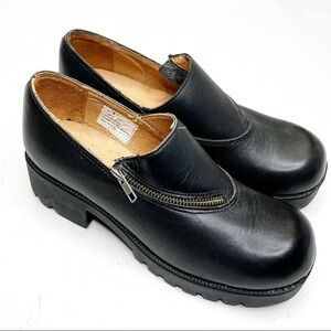 Double H | Asymmetrical Zip Biker Slip Ons